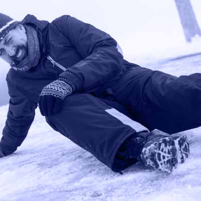 Slip and fall hazard in winter conditions